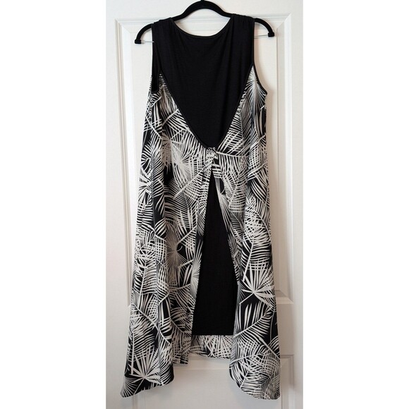 Patrizia Luca Milano Size Medium Tropical Leaf Split Back Resortwear Dress NWT - Picture 6 of 10